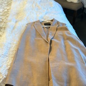 Tan Sleeveless Blazer Vest